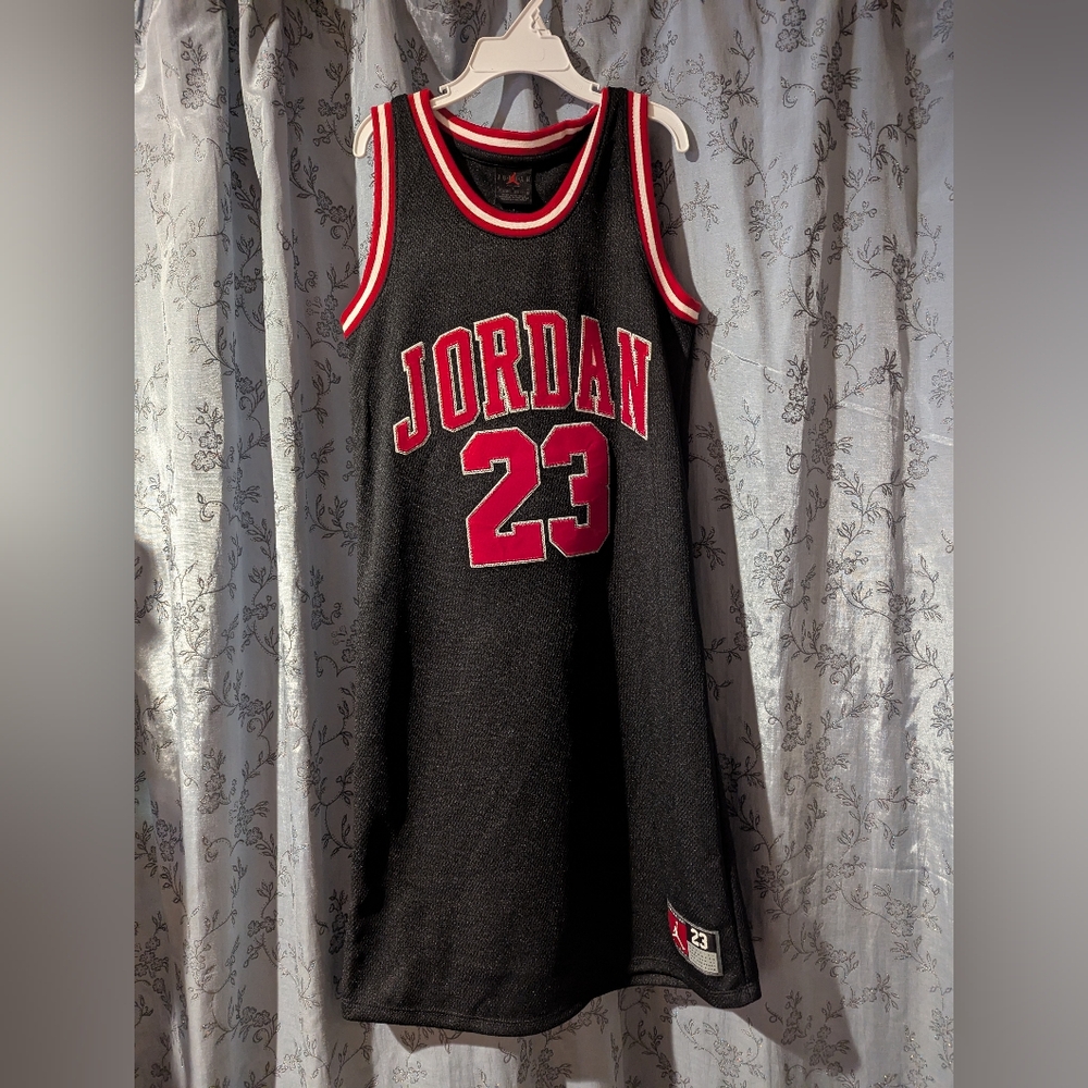 Girls Sleeveless T-shirt Jersey Dress Jordan 23 Black Large (L) 12-13 NWT